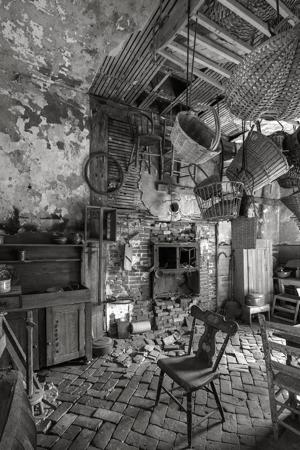 Kitchen with remains of early stove